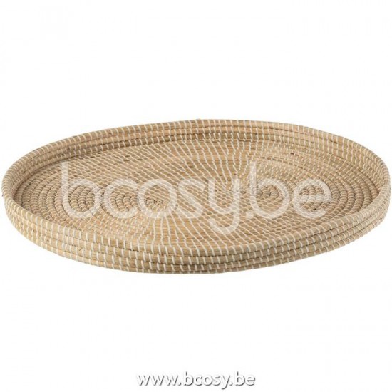 J Line 20827 Onderlegger Groot Zeegras Naturel Wit L70xB58xH5 cm placemats tafelmatten tafelmatjes