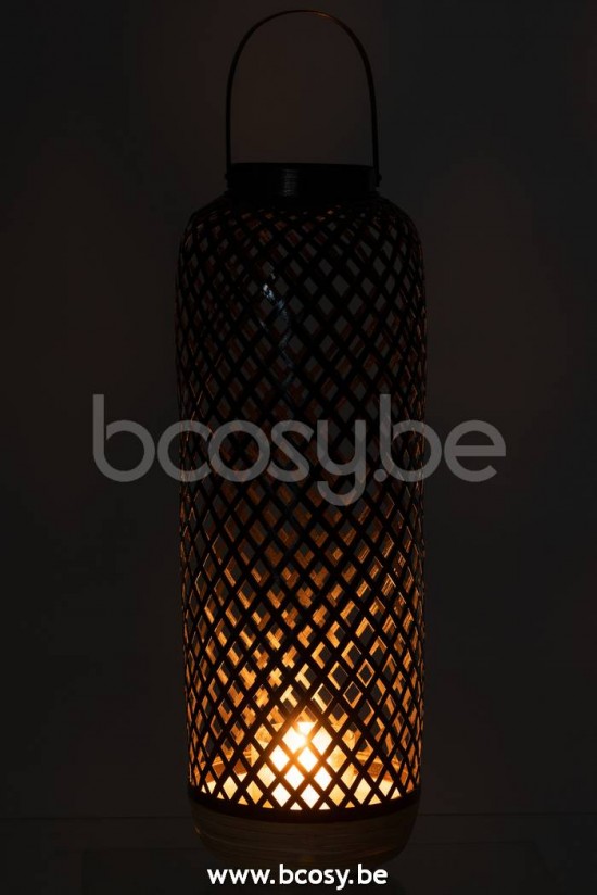 lanternes photophores Jolipa J Line Jline Lanterne Evi Bambou Noir Large