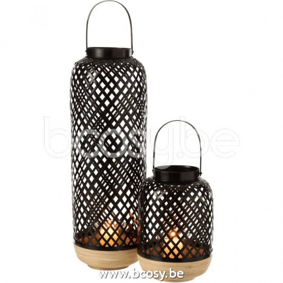 J Line Jline Lantern Evi Bamboo Black Large lanterns