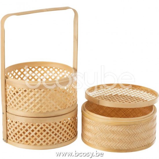 paniers de rangement Jolipa J Line Jline Panier De Rangement 3 Compartiments En Bambou Naturel