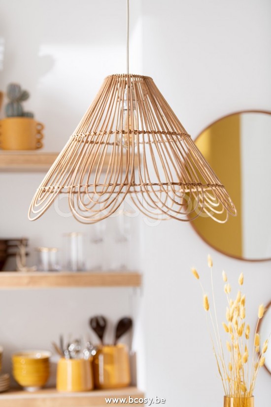 J Line Jline Paralume A Sospensione Fiore Rattan Naturale Pantalla De Lámpara Colgante Flor Rattan Natural