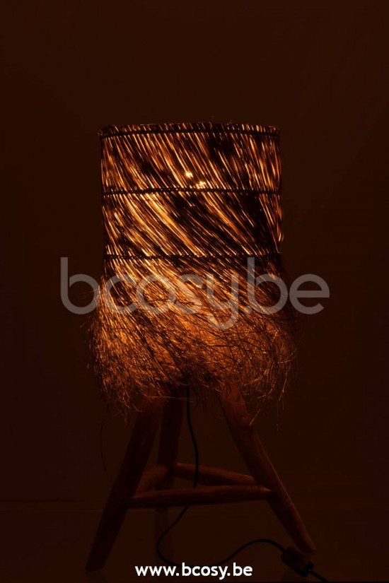 Éclairage Armatures Luminaires D'intérieur Pieds De Lampe Avec Abat Jour Lampes De Table Jolipa J Line Jline Lampe Rafi Herbes Teck Naturel