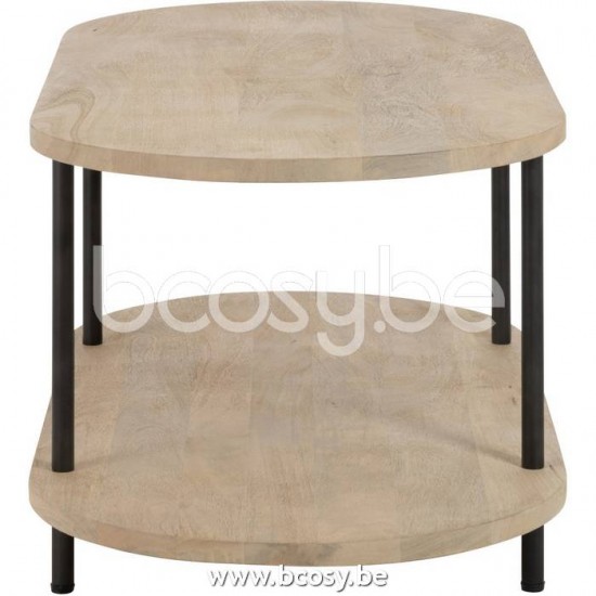 tables de salon basse Jolipa J Line Jline Table De Salon Eli 2 Etages Bois De Manguier Fer Naturel Gris