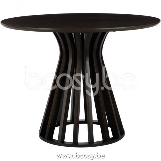 J Line 20952 Tafel Connie Mango Hout Donker Bruin L110xB110xH76 cm eettafels keukentafels woonkamer