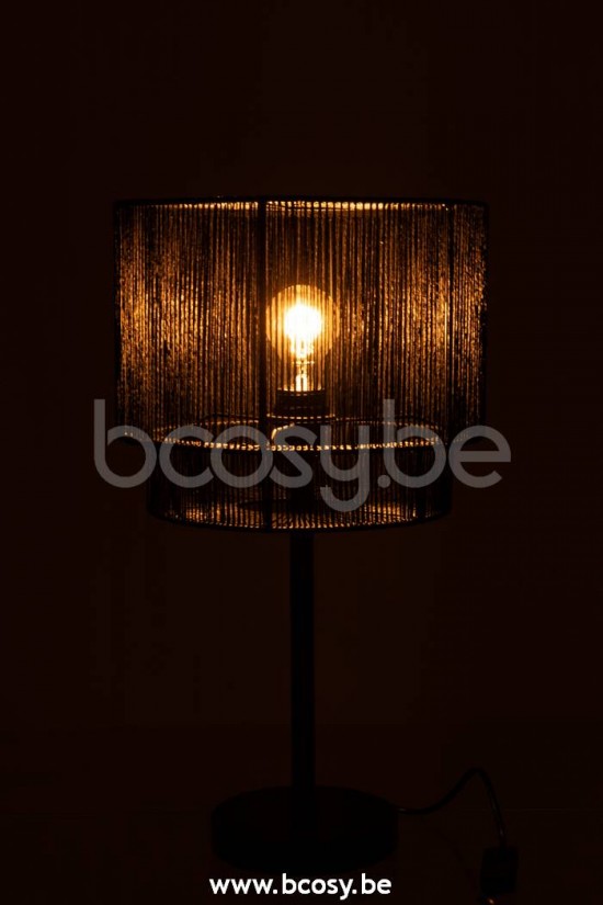 Éclairage Armatures Luminaires D'intérieur Pieds De Lampe Avec Abat Jour Lampes De Table Jolipa J Line Jline Lampe Paul Corde Metal Noir