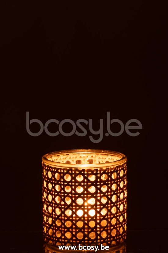 photophores Jolipa J Line Jline Photophore Rotin Verre Transparent Small