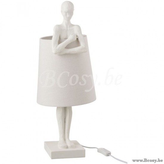 J Line 2107 Lamp Figuur Steunend Poly Wit 58 Tafellampen Leeslichten Leeslampen Binnenverlichting