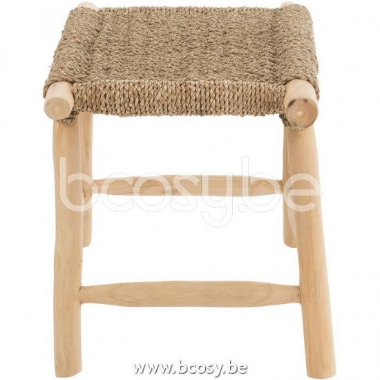 J Line tabourets ronds Jolipa Tabouret Timo Herb Teck Naturel Large.