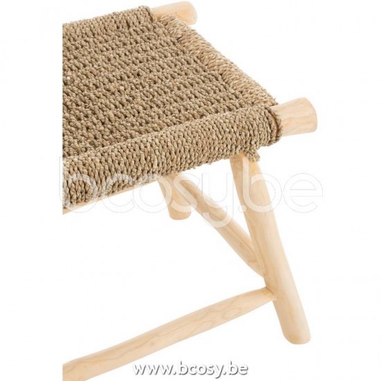 Jline Hocker Timo Gras Teakholz Naturell Large runde hockern taburetts taburete.