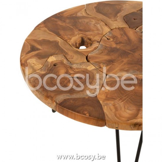 tables de salon basse Jolipa J Line Jline Table De Salon Samuel Rond Teck Marron