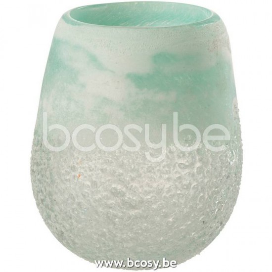 J Line 21288 Windlicht Scavo Glas Aqua Small L13xB13xH16 cm windlichten