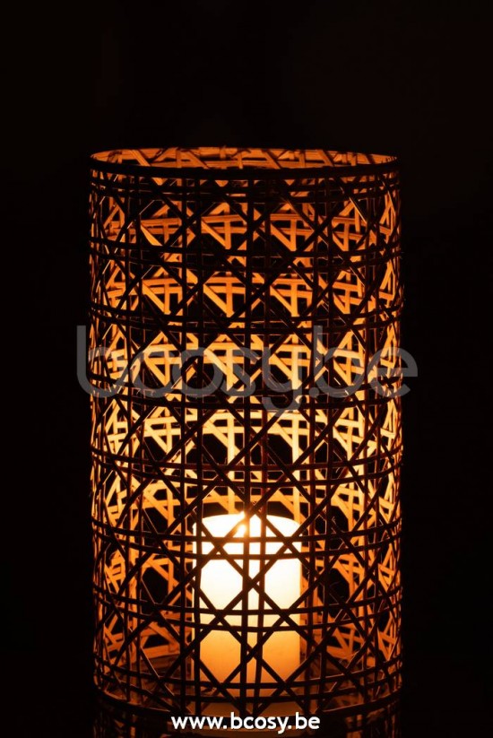 photophores Jolipa J Line Jline Photophore Candice Verre Rotin Naturel Large