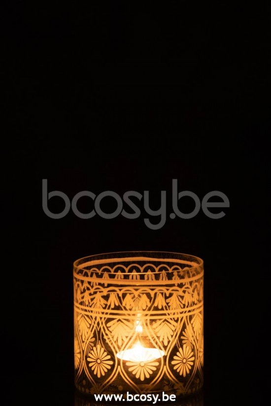 photophores Jolipa J Line Jline Photophore En Verre A Motifs Blanc Transparent Small