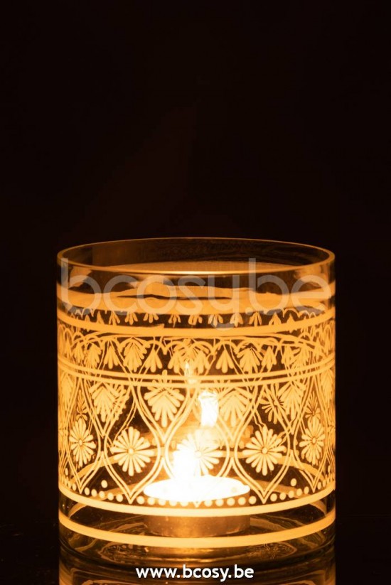 photophores Jolipa J Line Jline Photophore En Verre A Motifs Blanc Transparent Large