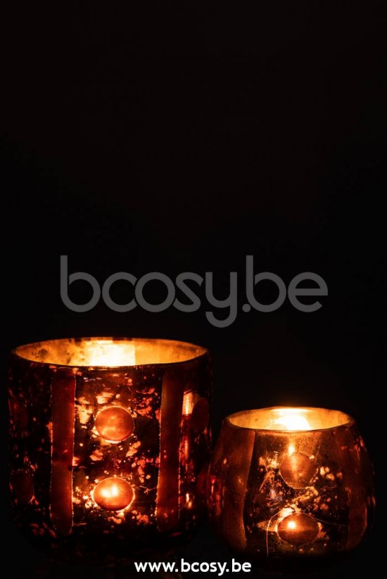 J Line Jline Teelichthalter Kokos Zylindrisch Glas Braun t lichthalter teelichtleuchter teelichte