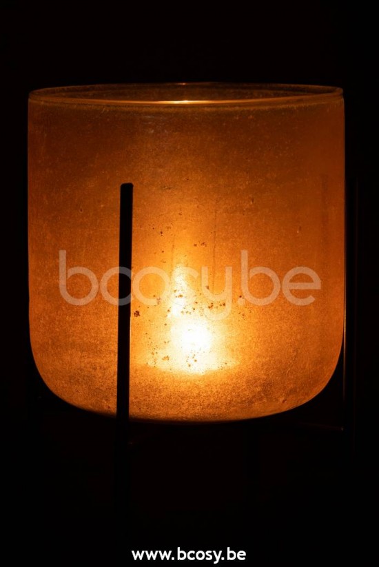 lanternes photophores Jolipa J Line Jline Photophore Astor Sur Pied Verre Metal Ambre Large