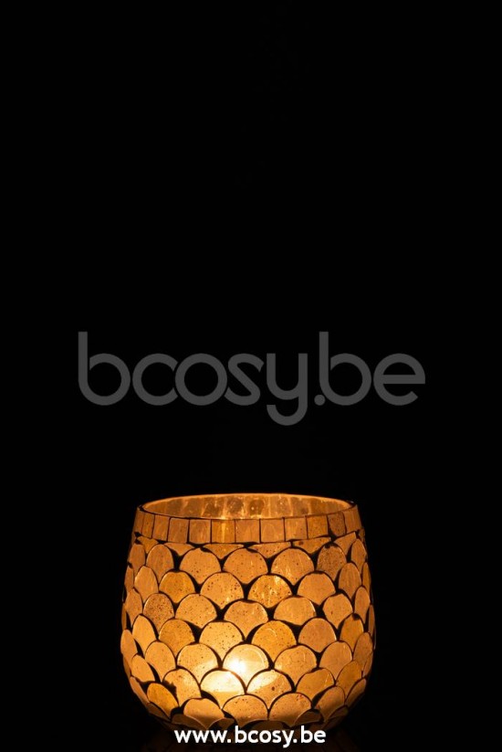 photophores Jolipa J Line Jline Photophore Mosaique En Verre Blanc Jaune Clair Small