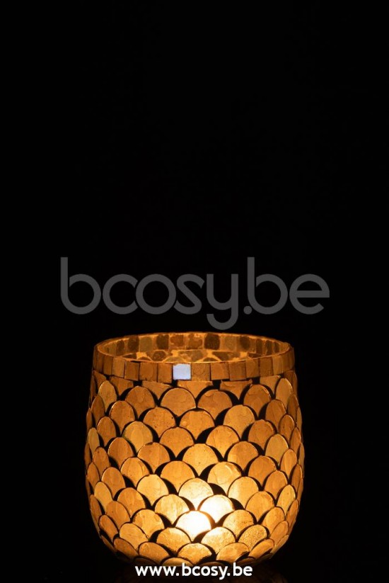 photophores Jolipa J Line Jline Photophore Mosaique En Verre Blanc Jaune Clair Medium