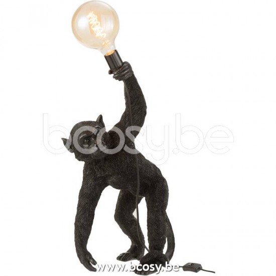 Éclairage Armatures Luminaires D'intérieur Pieds De Lampe Avec Abat Jour Lampes De Table Jolipa J Line Jline Lampe Singe Penché Resine Noir