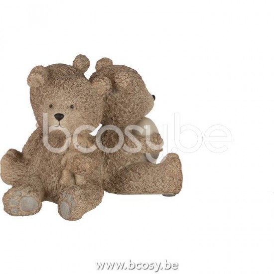 ours oursons statuettes Jolipa J Line Jline Teddy 3 Parties Resine Marron Clair