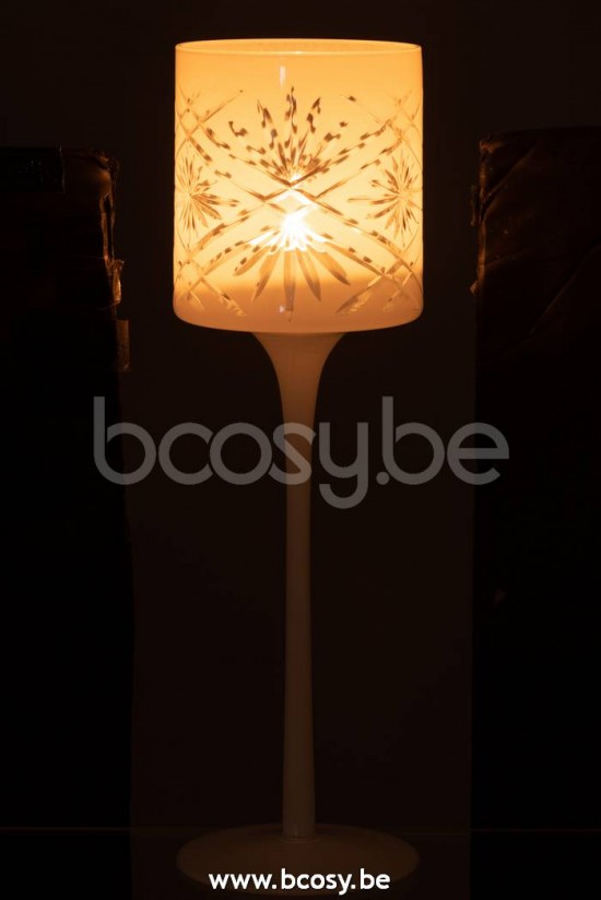 photophores Jolipa J Line Jline Photophore Pied Santorini Verre Blanc Large