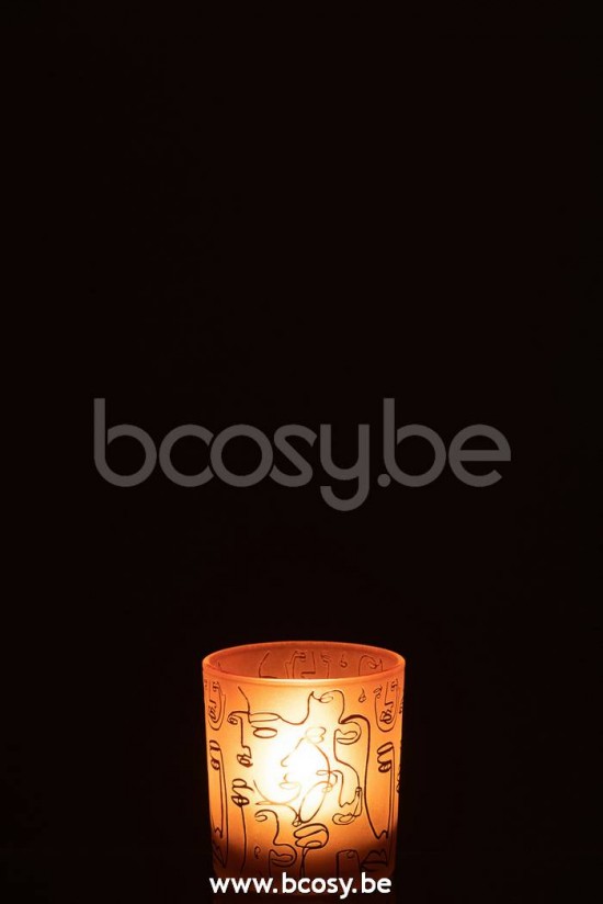 photophores Jolipa J Line Jline Photophore Happy Faces Verre Terracotta Small