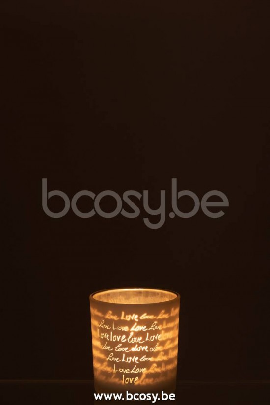 photophores Jolipa J Line Jline Photophore Love Verre Blanc Small