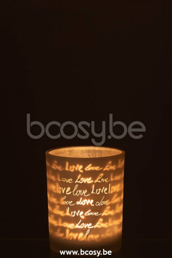 photophores Jolipa J Line Jline Photophore Love Verre Blanc Medium