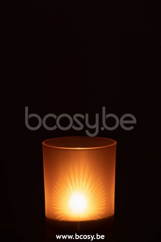 photophores Jolipa J Line Jline Photophore Feuilles De Palmier Verre Beige Medium