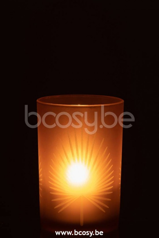 photophores Jolipa J Line Jline Photophore Feuilles De Palmier Verre Beige Large