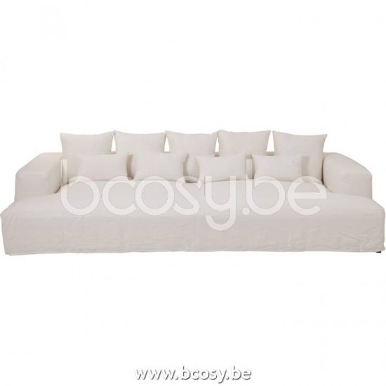 J Line housses de chaises baches de protection Jolipa Housse Pour Fauteuil 9Cousins Monaco Lin Xxl Blanc Marshmallow.
