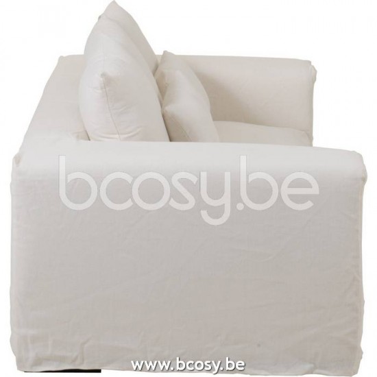 Jline Hoes Voor Zetel 5 Kussens Monaco Sofa Linnen Marshmallow Wit.