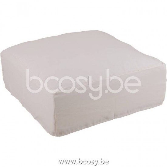 J Line housses de chaises baches de protection Jolipa Housse Pour Pouf Monaco Lin Blanc Marshmallow.