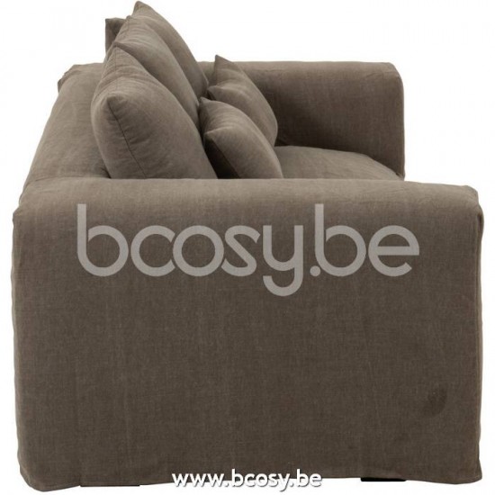 Jline Hoes Voor Zetel 5 Kussens Monaco Sofa Linnen Desert Taupe.