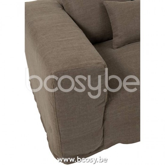 Jline Sesselbezug 5Kissen Monaco Sofa Leinen Desert Taupe schutzhuellen sessel sitz sofa bezug.