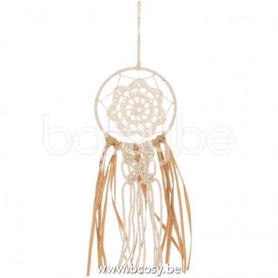 J Line 22446 Dromenvanger Macrame Katoen Ecru Raffia Naturel Small L30xB9 cm dromenvangers