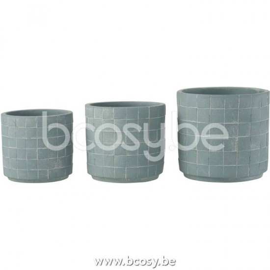 cachepots de fleur Jolipa J Line Jline Cachepot Carre Ceramique Bleu Clair Large