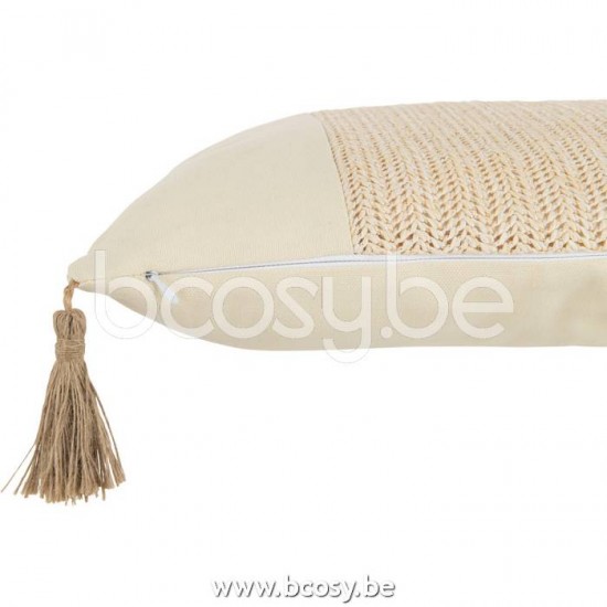coussins Jolipa J Line Jline Coussin Tissage Carre Polyester Beige
