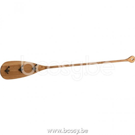 J Line 23216 Kapstok Roeispaan Hout Metaal Bruin L150xB7xH18 cm muurkapstokken