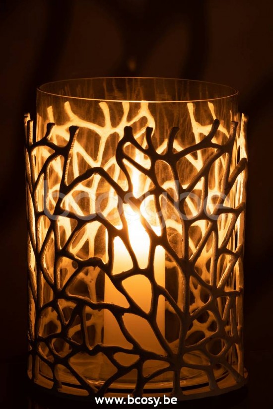 J Line lanternes photophores Jolipa Photophore Mer Metal Blanc.