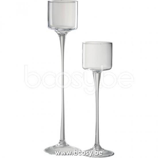 J Line Jline Jolipa 23344 Windlicht Op Voet Glas Transparant Large