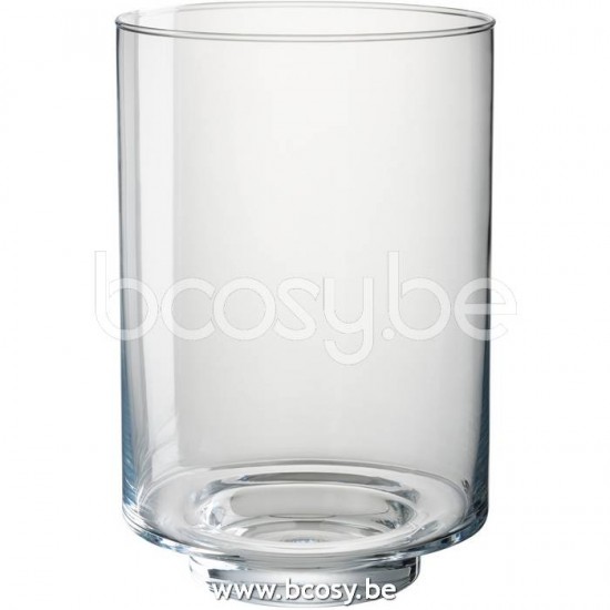J Line 23346 Windlicht Laura Glas Transparant Large L23xB23xH35 cm windlichten