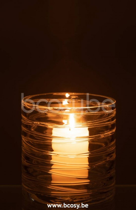 lanternes photophores Jolipa J Line Jline Photophore Lignes Verre Transparent Small