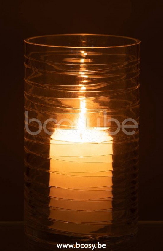 lanternes photophores Jolipa J Line Jline Photophore Lignes Verre Transparent Large