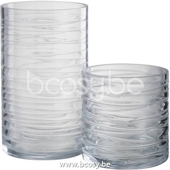 J Line Jline Jolipa 23629 Windlicht Strepen Glas Transparant Large