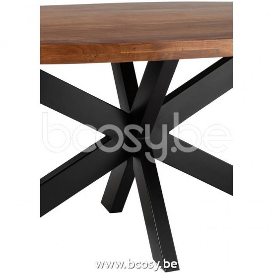 J Line Jline Jolipa 23909 Eettafel Gerard Rond Acacia Hout Bruin