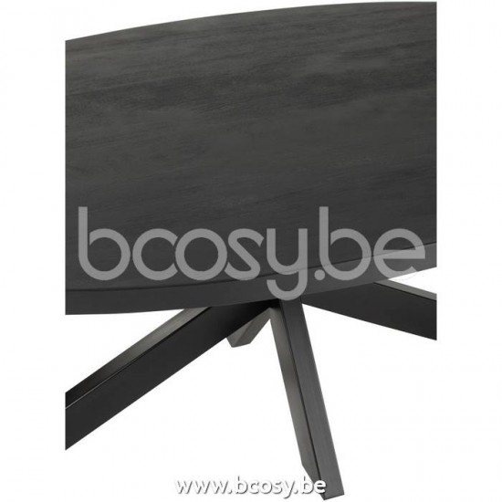 J Line Dining Table Gerard Round Mango Wood Black dining dinner tables.