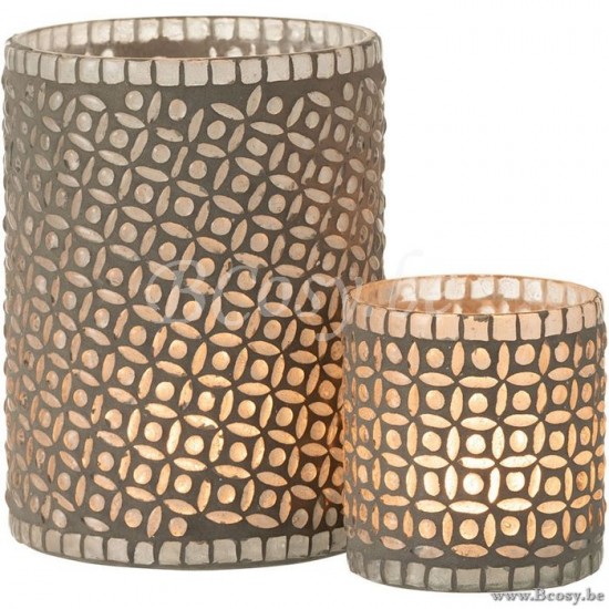 J Line Jline Hurricane Light Pattern Glass Grey lanterns hurricanes