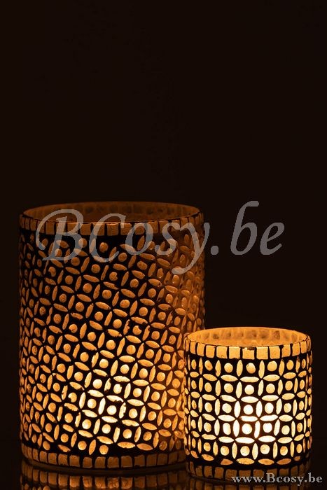 J Line Jline Teelichthalter Muster Glas Grau lanternen