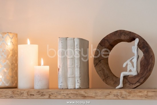 J Line Jline Figure Resting Wood Aluminium Natural White Assortment Of 2 Figure Resting Wood Aluminium Natural White Assortment Of 2